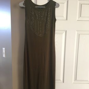 Green maxy dress with studs